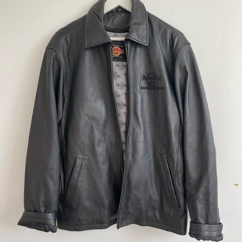 Hard Rock Cafe black Leather Jacket
